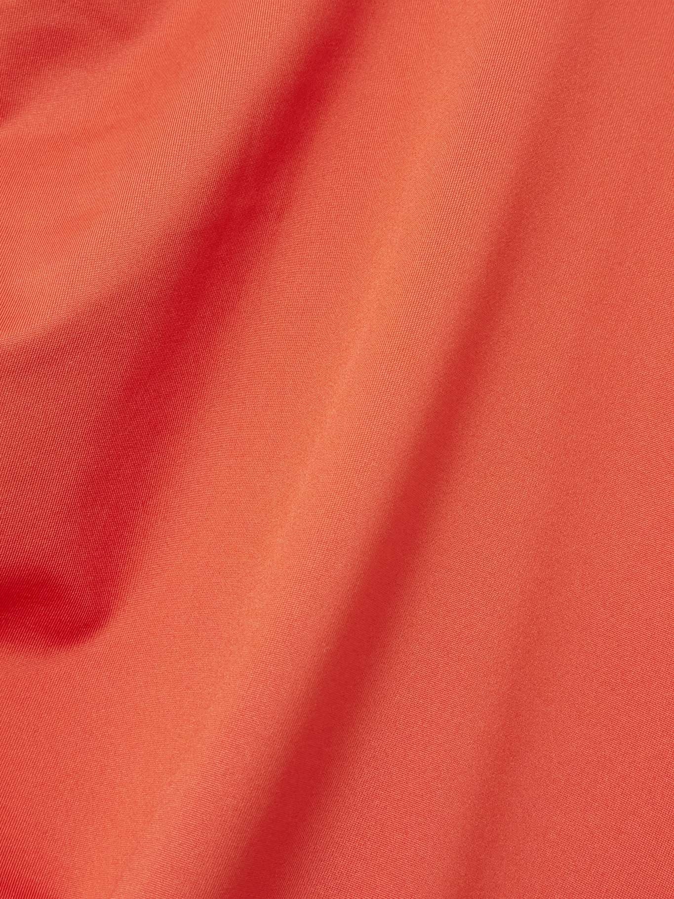 Asymmetric ruched satin-jersey midi dress Papaya - 4