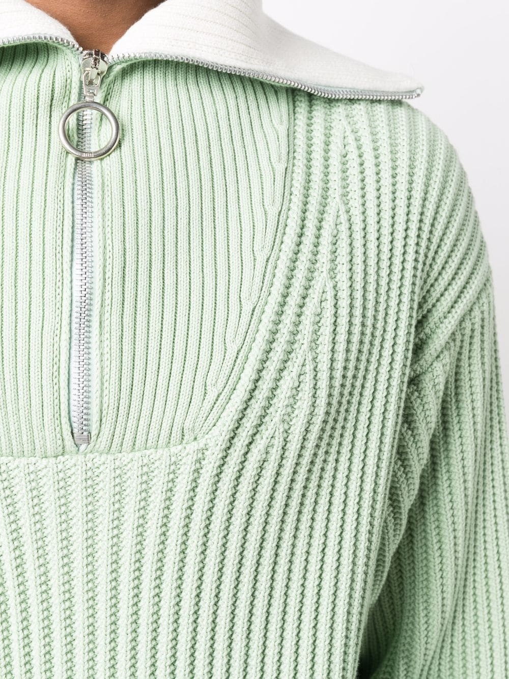 zip-collar fisherman's rib jumper - 5