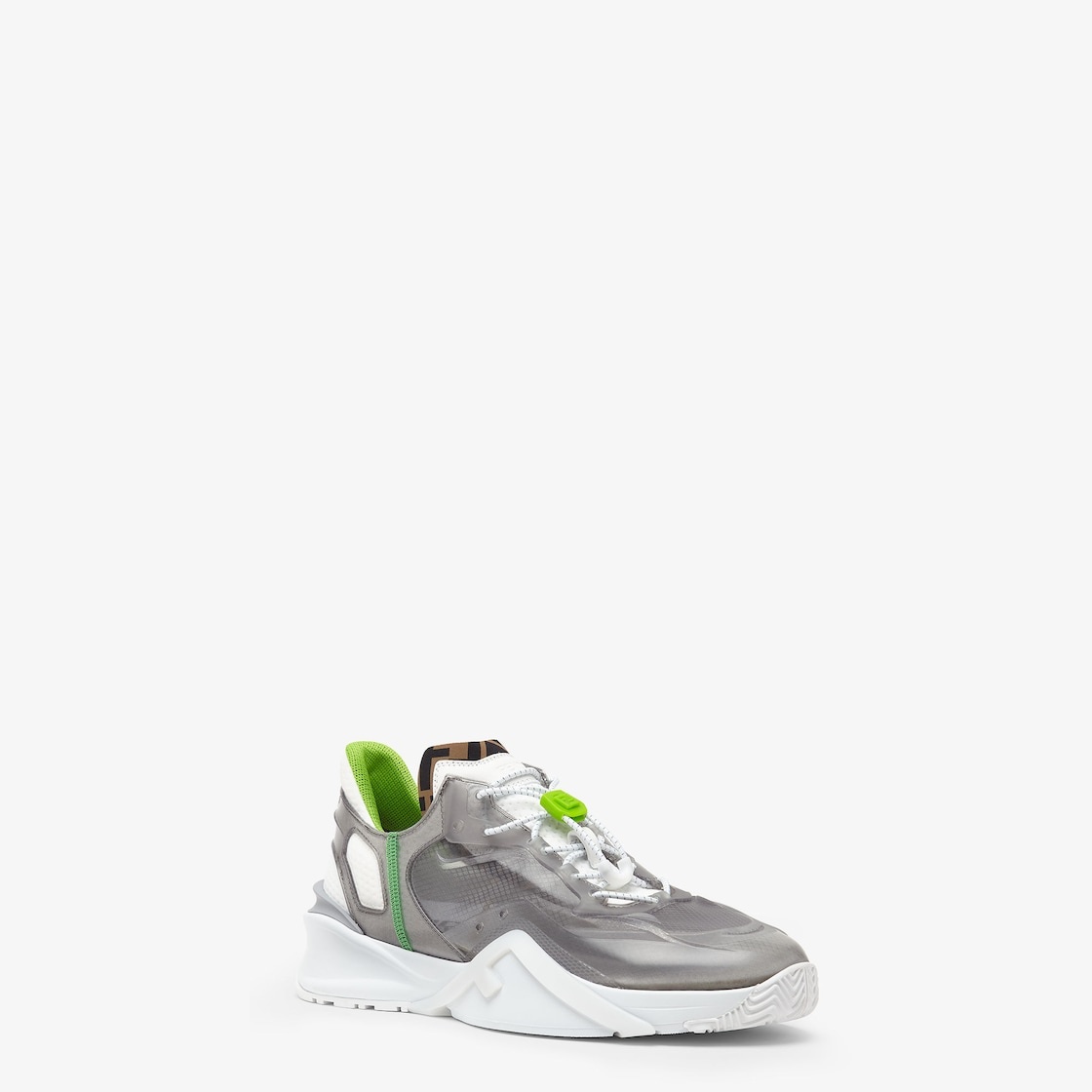 Slip-on sneakers with adjustable elastic laces, FF stopper and corrugated sole with engraved F. Fend - 2
