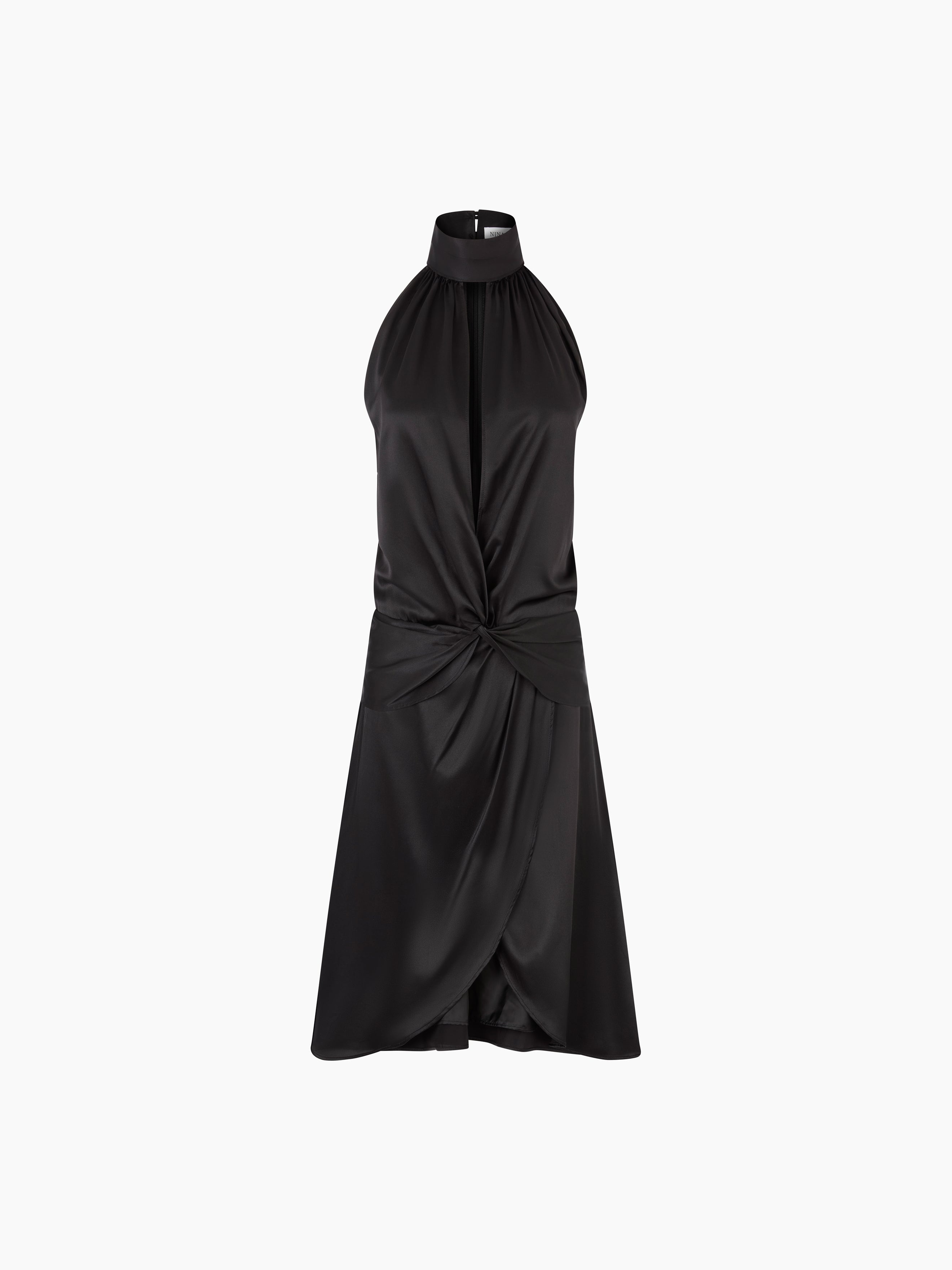 HALTER DRESS WITH BOW DETAIL - 5
