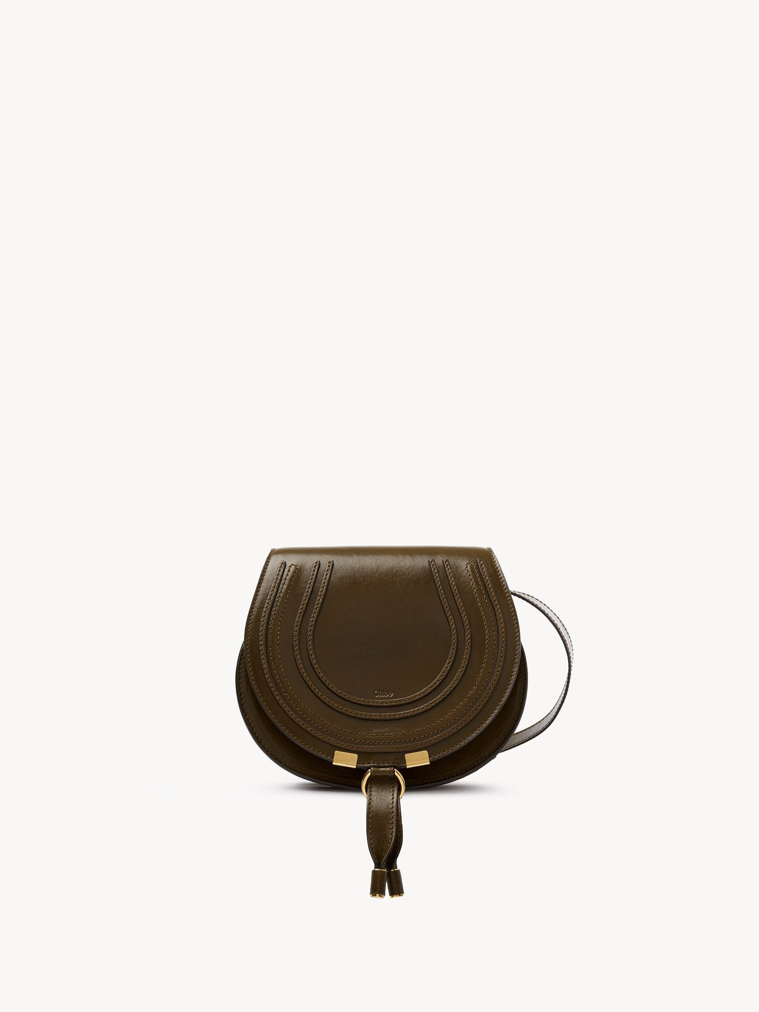 SMALL MARCIE SADDLE BAG IN SHINY LEATHER - 1