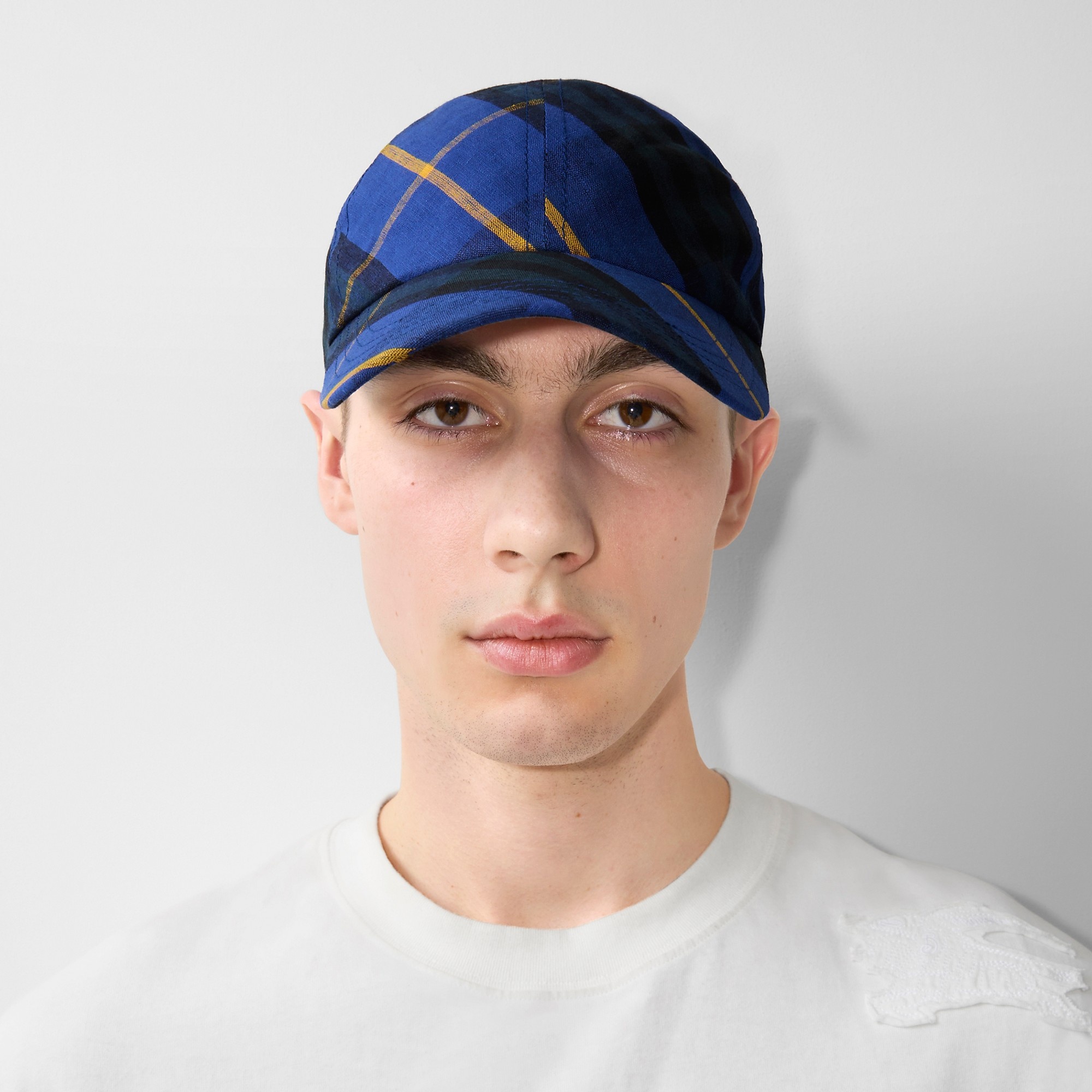 Check Linen Baseball Cap - 4