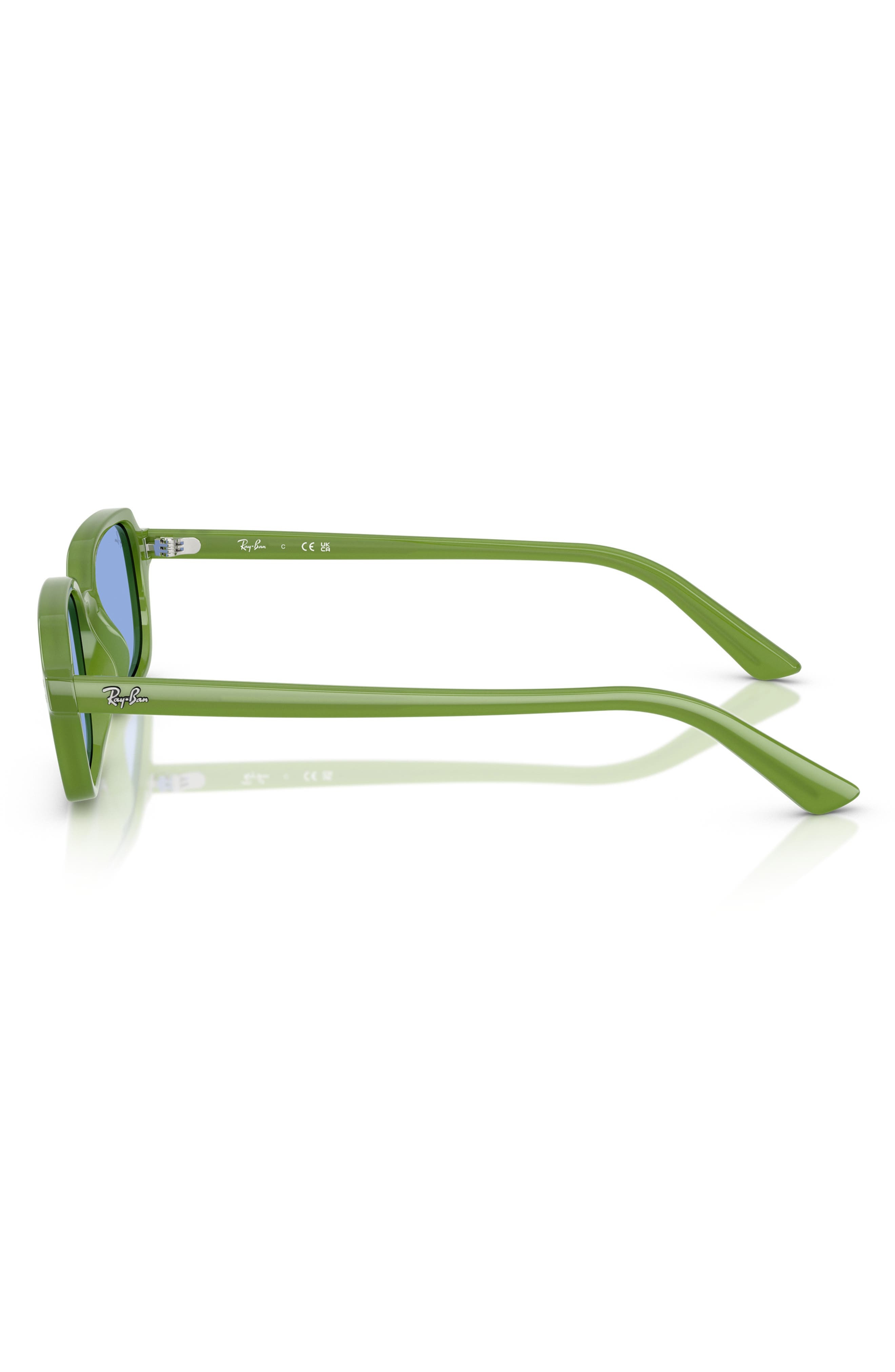 Ray-Ban Zuri 52mm Rectangle Sunglasses in Cloudy Jungle Green Blue at Nordstrom - 3
