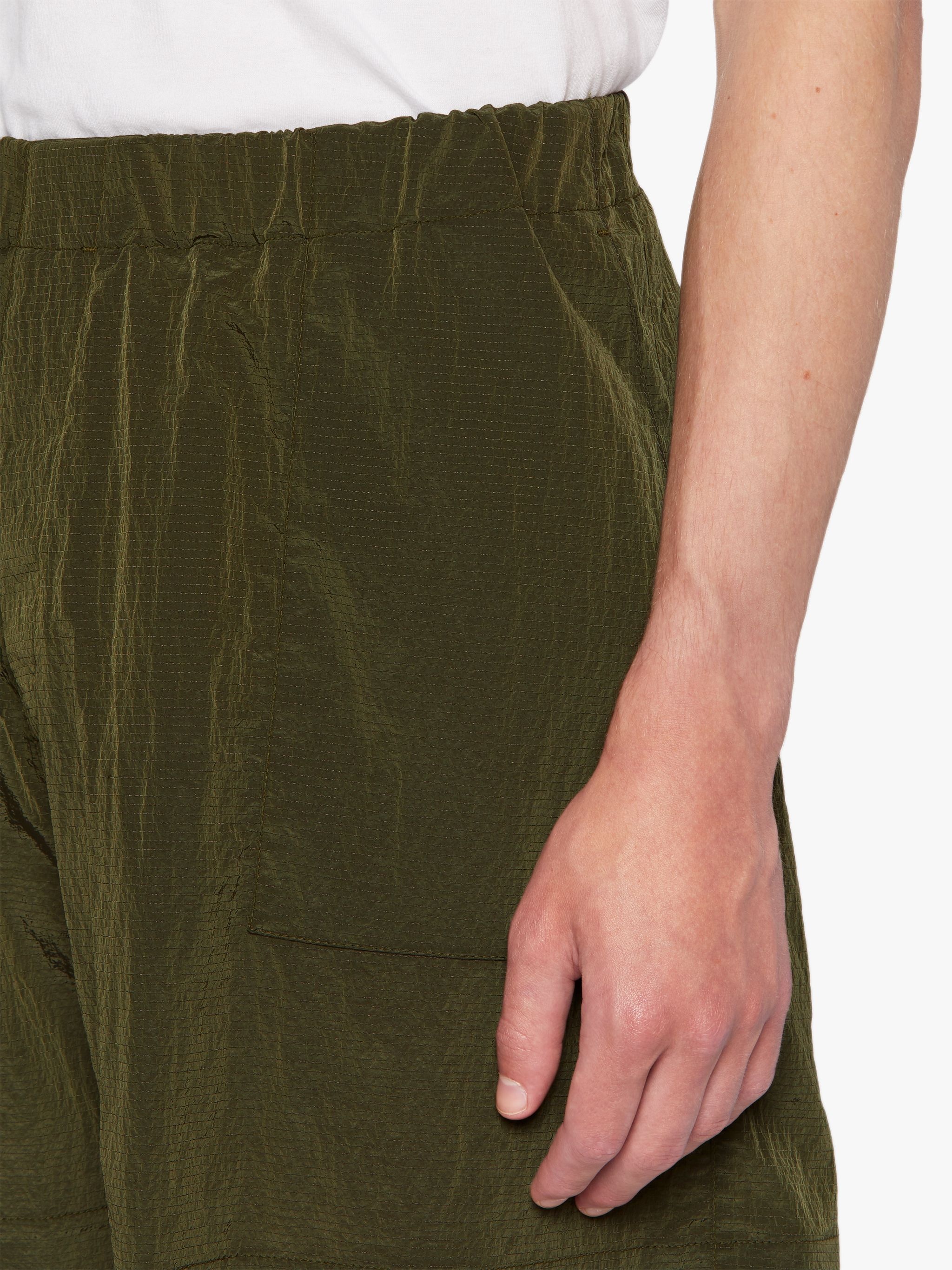 CAPTAIN MILITARY GREEN NYLON SHORTS | GTM-223 - 5