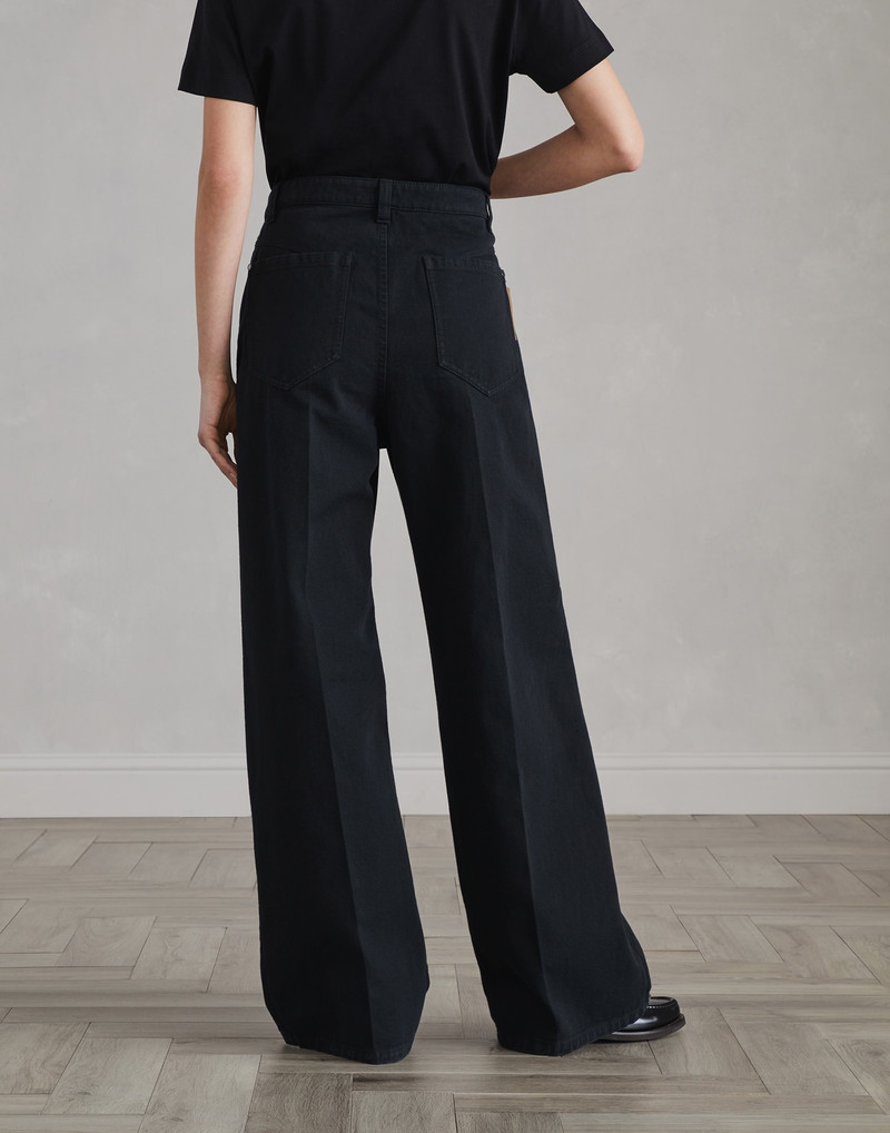 Brunello Cucinelli Stretch dyed denim relaxed trousers outlook