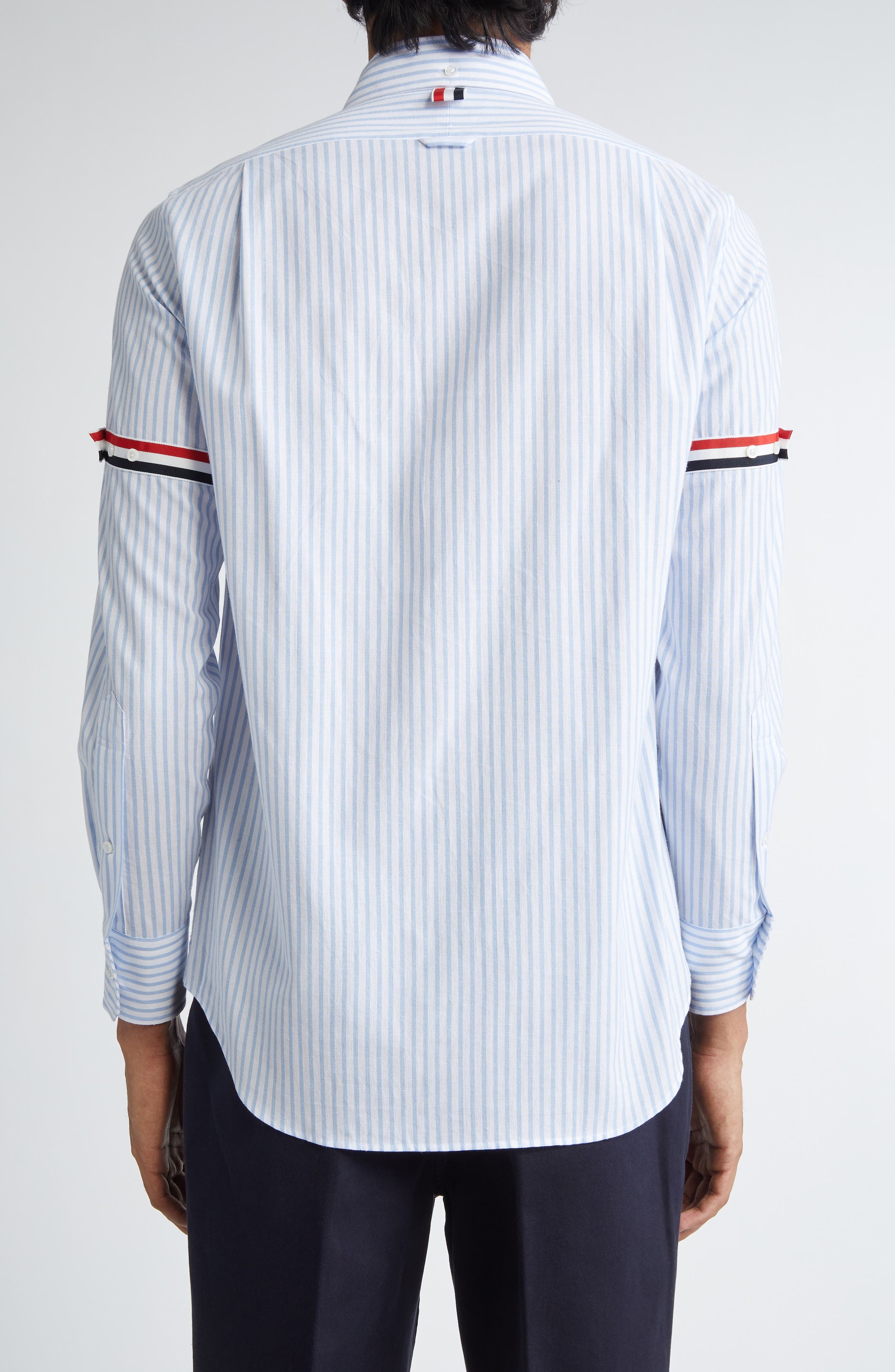 Thom Browne Armband Stripe Cotton Button-Down Shirt in Light Blue at Nordstrom - 2