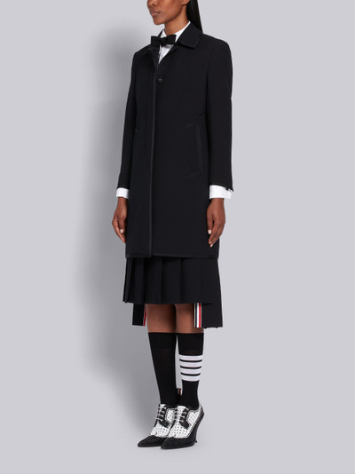 Thom Browne Black Wool Seersucker Classic Overcoat outlook