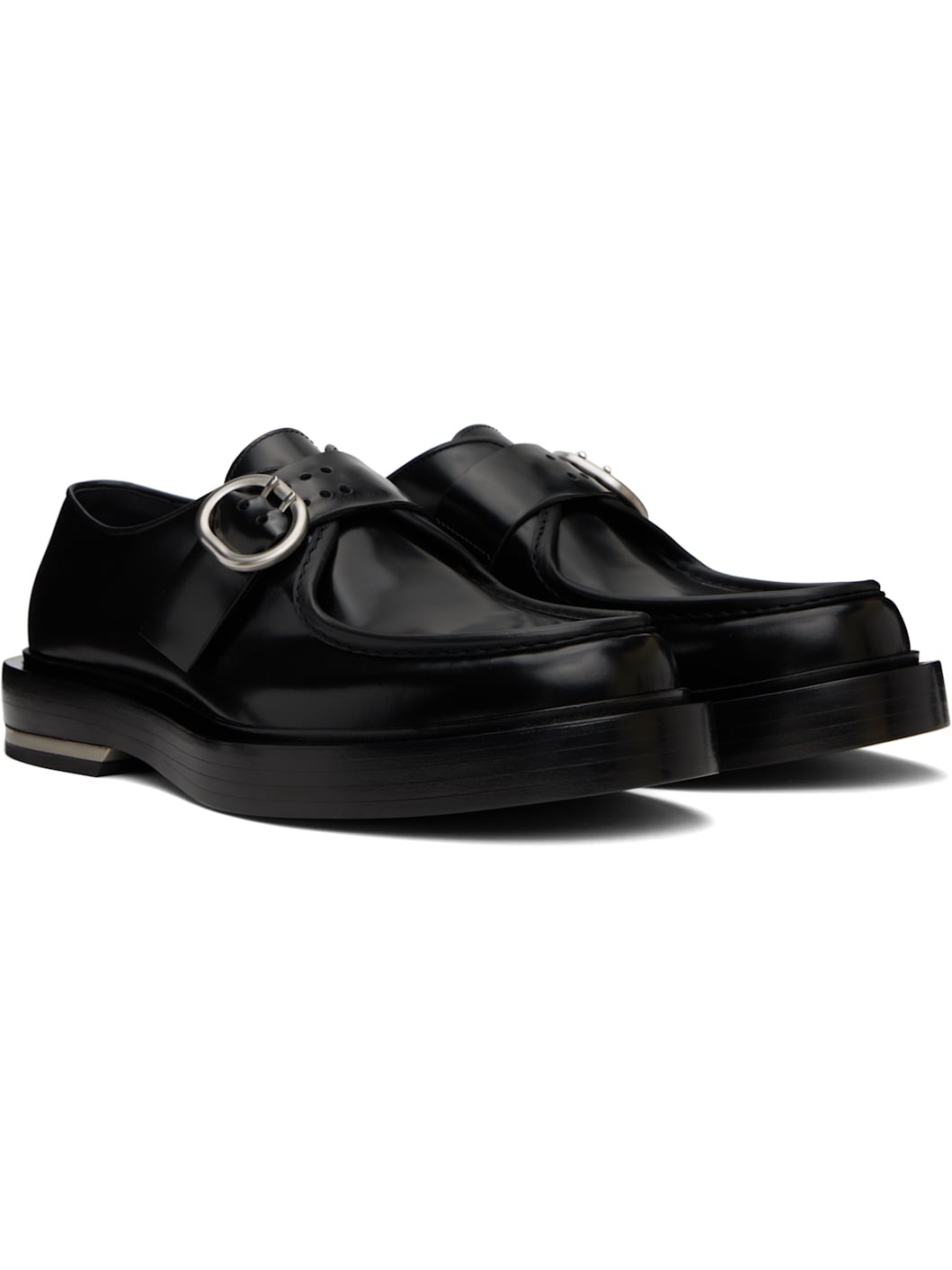 Black Leather Loafers - 4