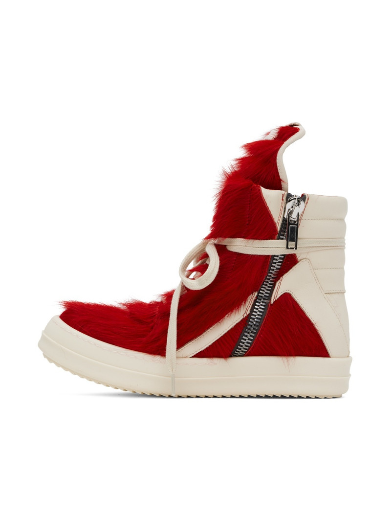 Red & Off-White Geobasket Sneakers 3