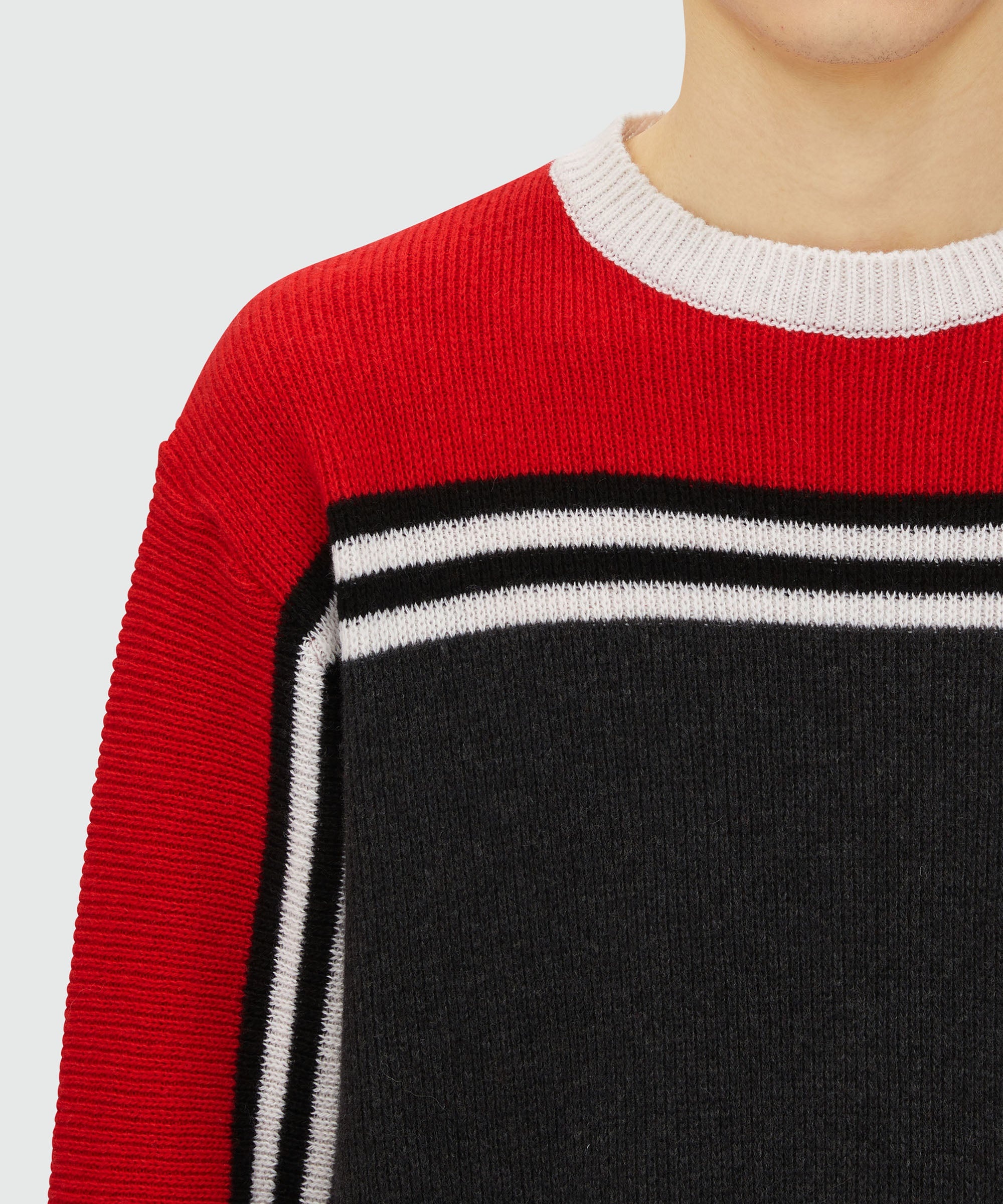 Blended wool sweater with jacquard motif - 5