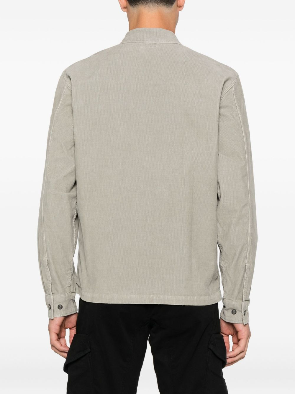 Lens-detail corduroy shirt jacket - 4