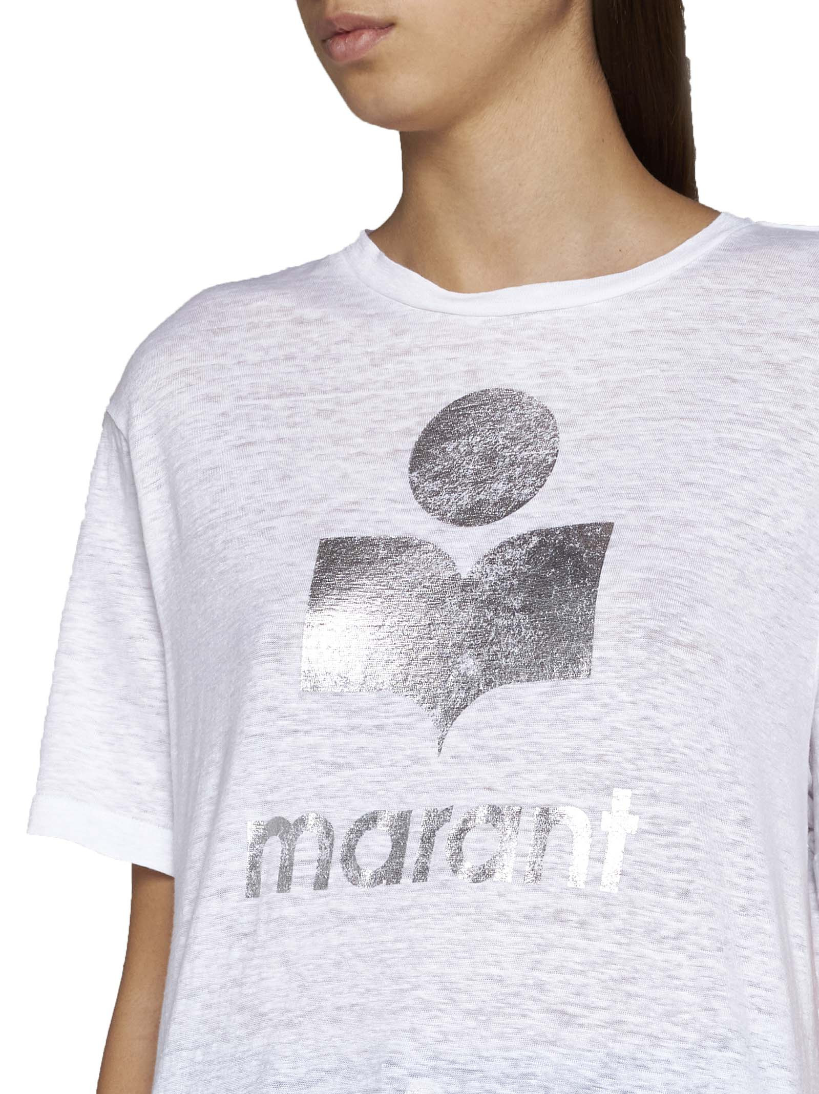 Marant Etoile Women Zewel Logo Linen T-Shirt - 5