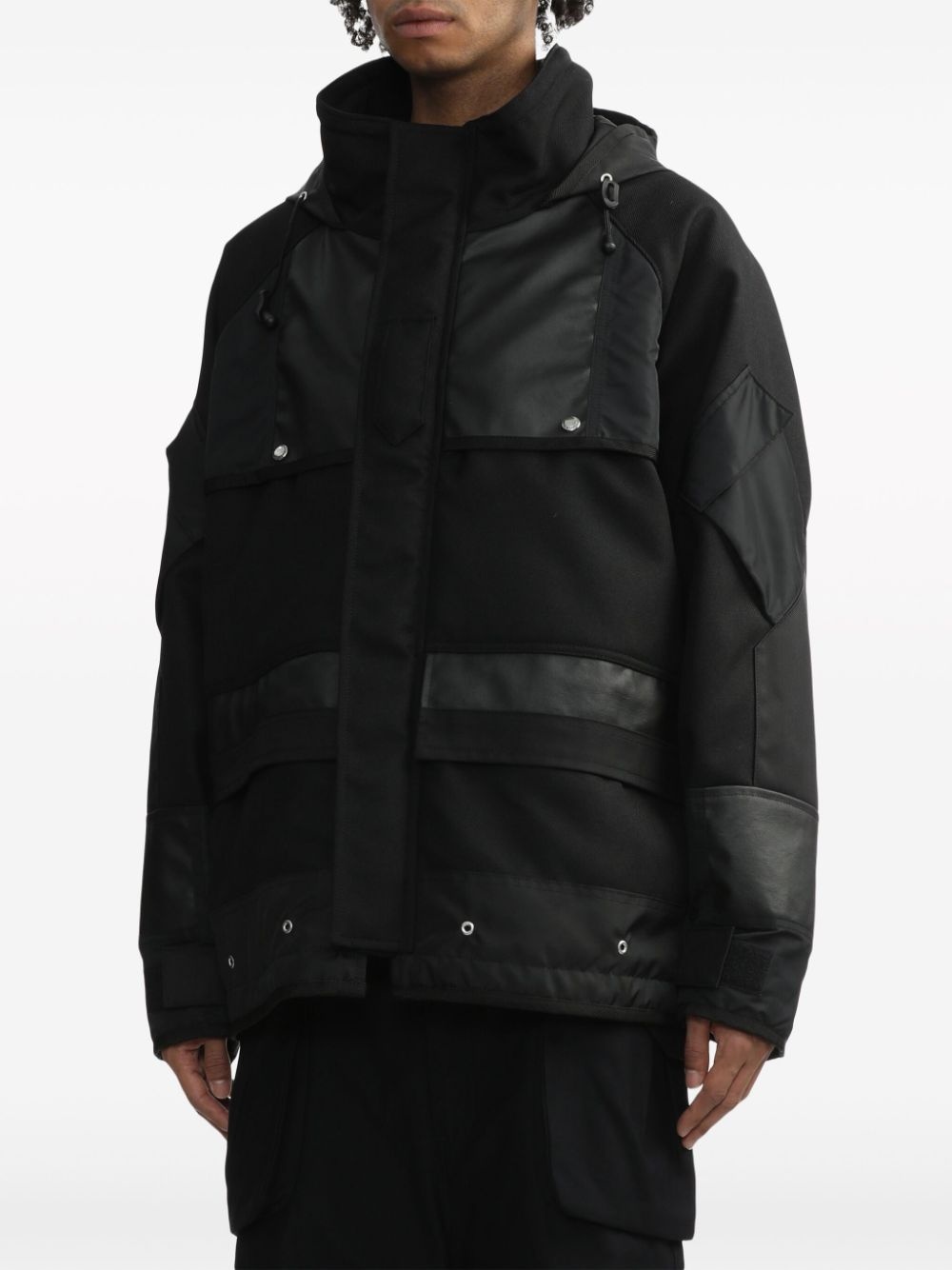 logo-print hooded jacket - 3