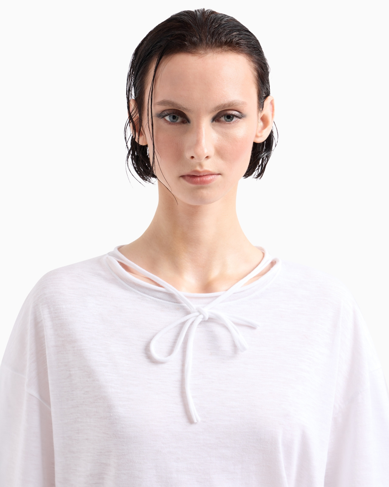COTTON JERSEY AND LINEN T-SHIRT - 5