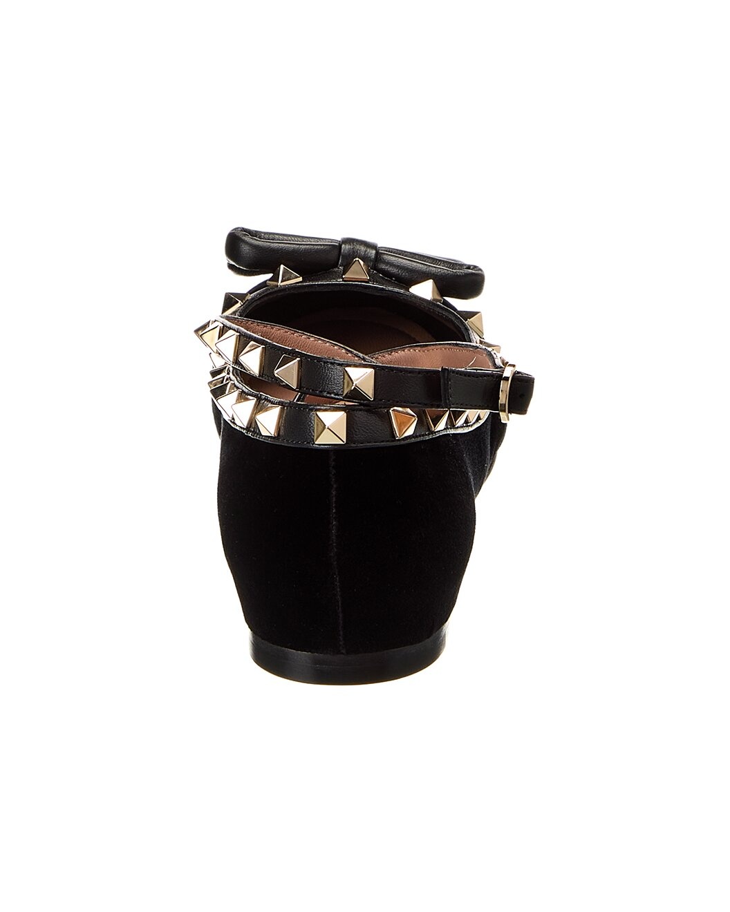 Valentino Rockstud Velvet & Leather Flat - 3