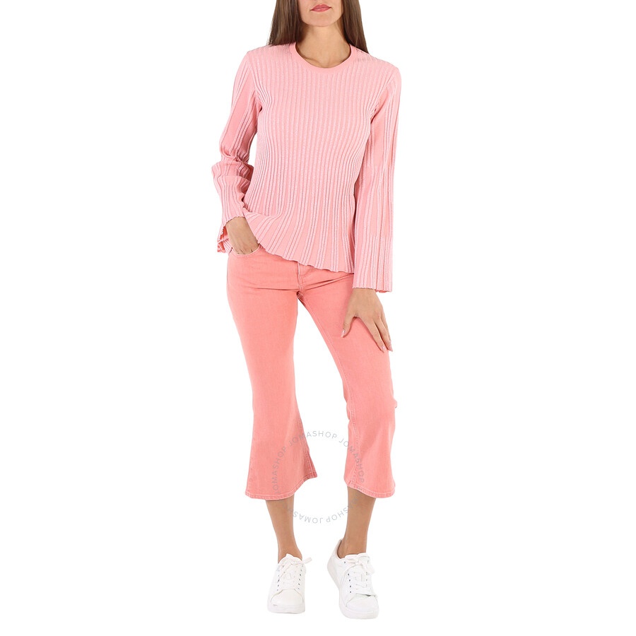 Kenzo Flamingo Pink Metallic Ribbed-Knit Jumper - 6