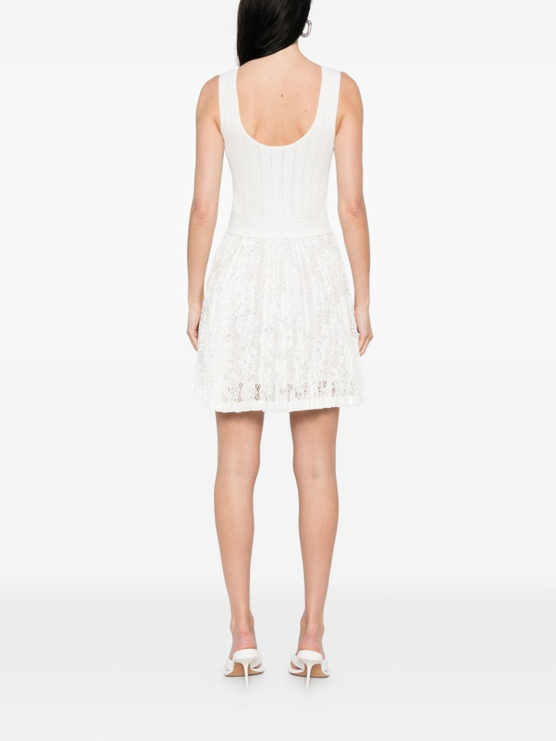 pleated lace mini dress 4