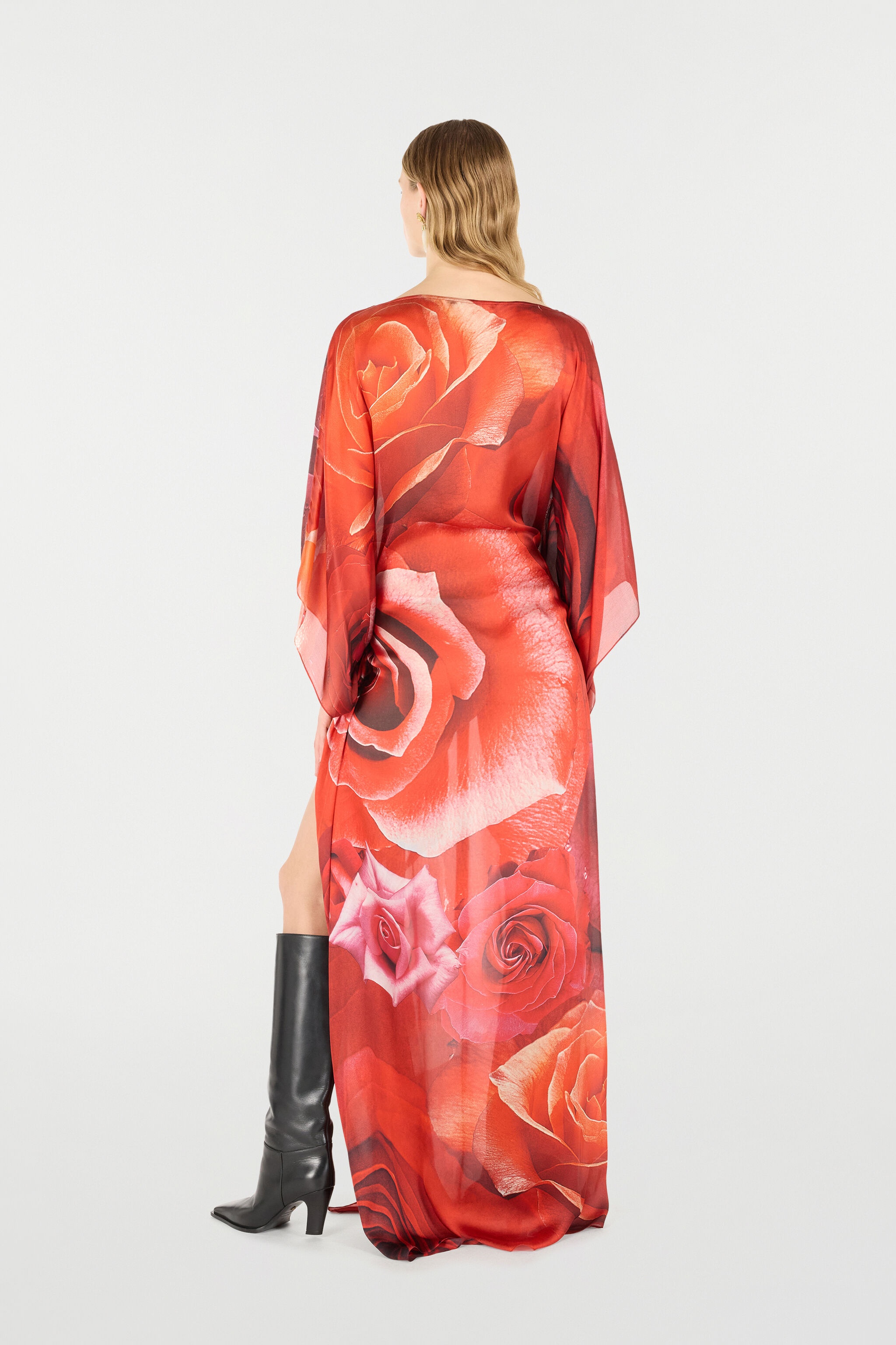 Long Dress With Rose Print - 4