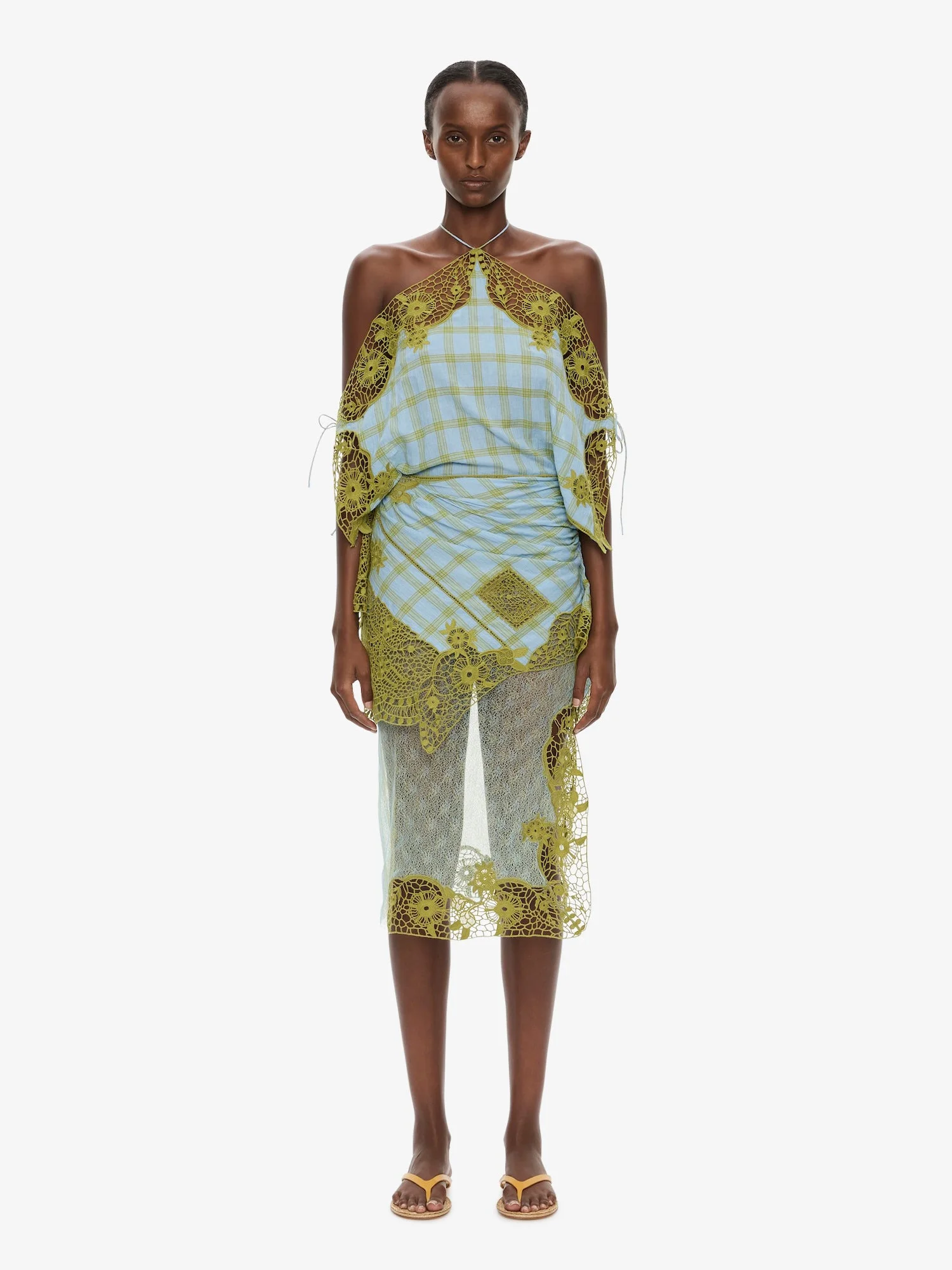 Embroidered Handkerchief Envelope Dress - 1
