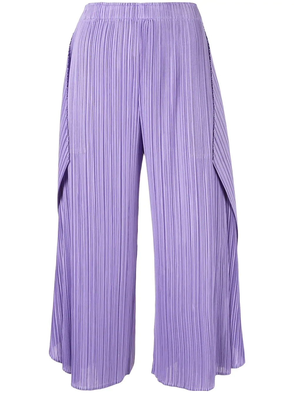 pleated cropped trousers - 1