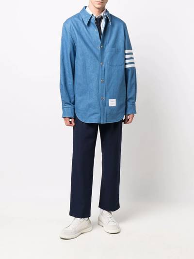 Thom Browne 4-Bar long-sleeve denim shirt outlook