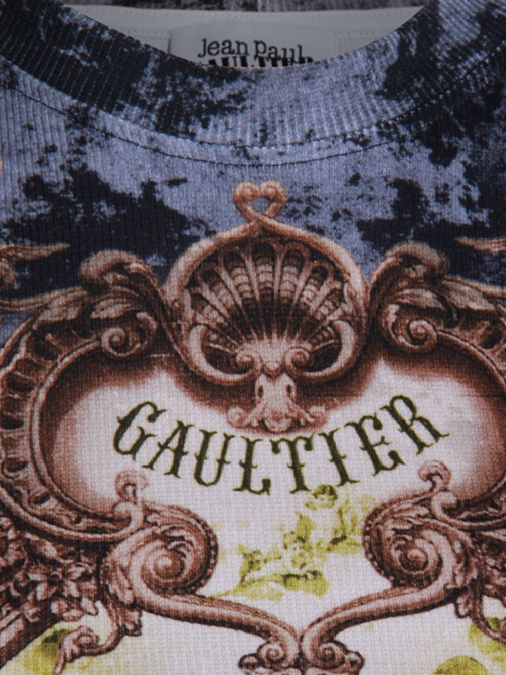 baroque-print ribbed T-shirt - 4