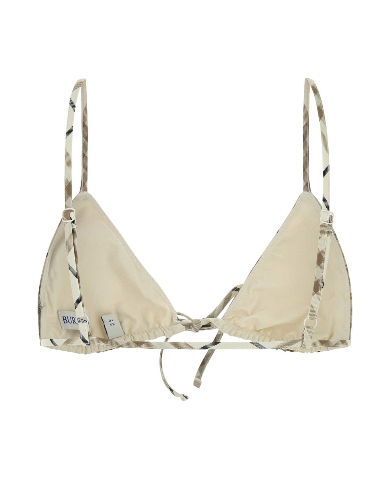 Printed Stretch Nylon Bikini Top - 2