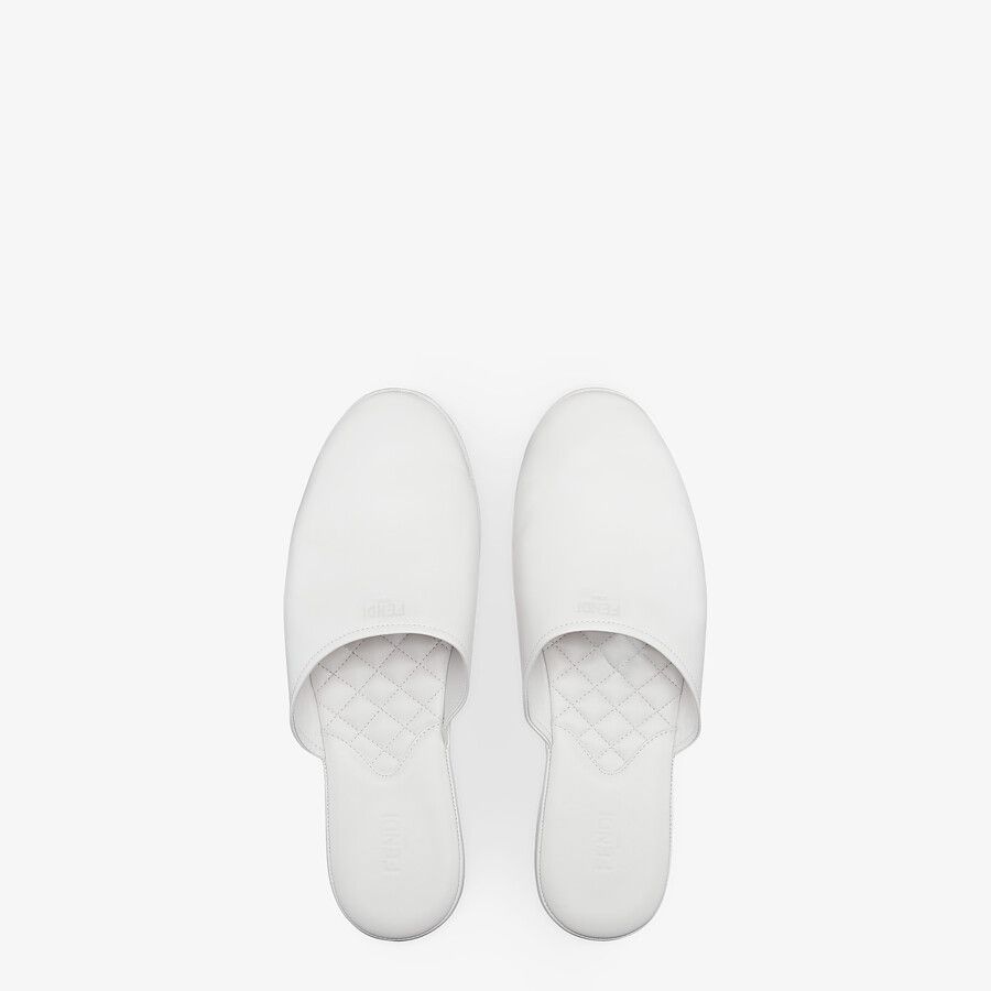 White nappa leather mules - 4