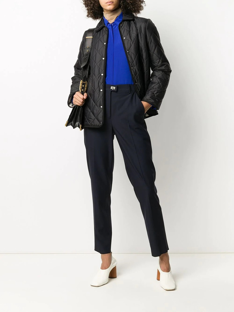 FERRAGAMO Gancini-plaque straight-leg trousers outlook