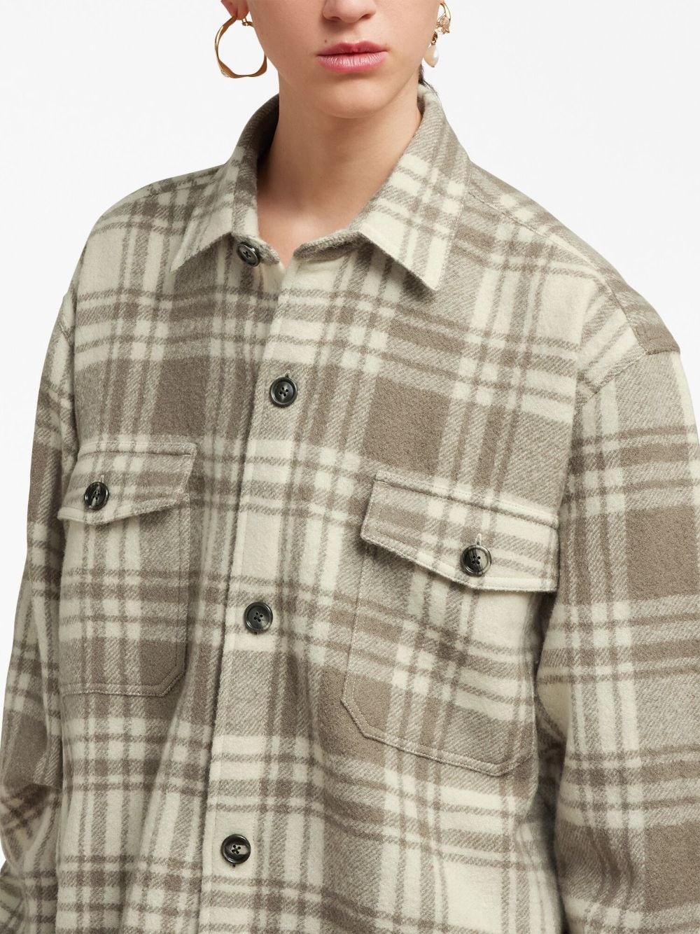 plaid wool shirt jacket - 6