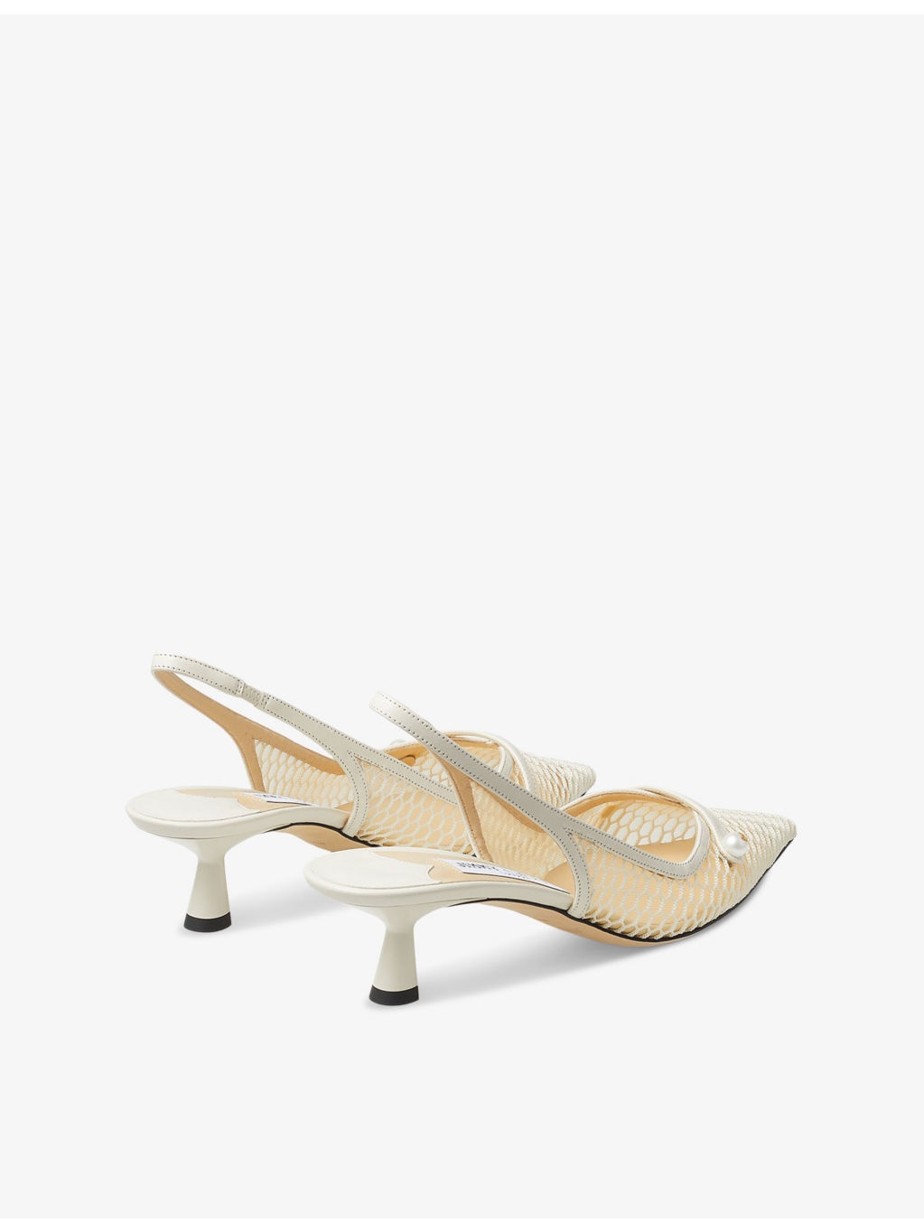 Amita 45 pointed-toe mesh slingback heeled pumps - 4