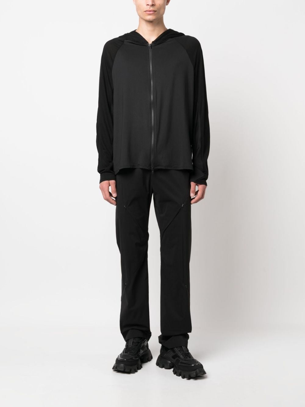 zip-details flared trousers - 2
