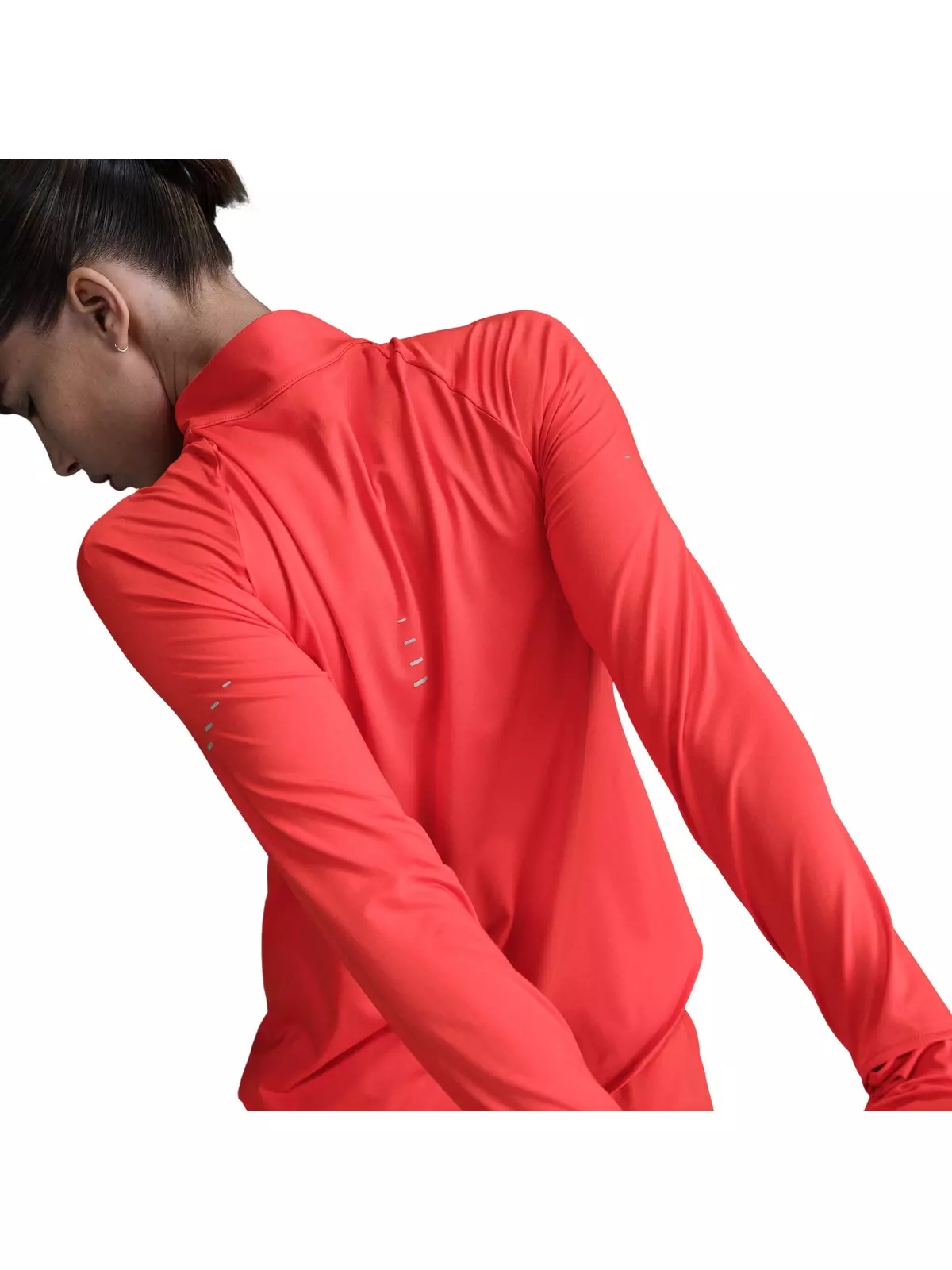 Women's Swift Dri-FIT UV 1/4-Zip Running Top-Red - 2