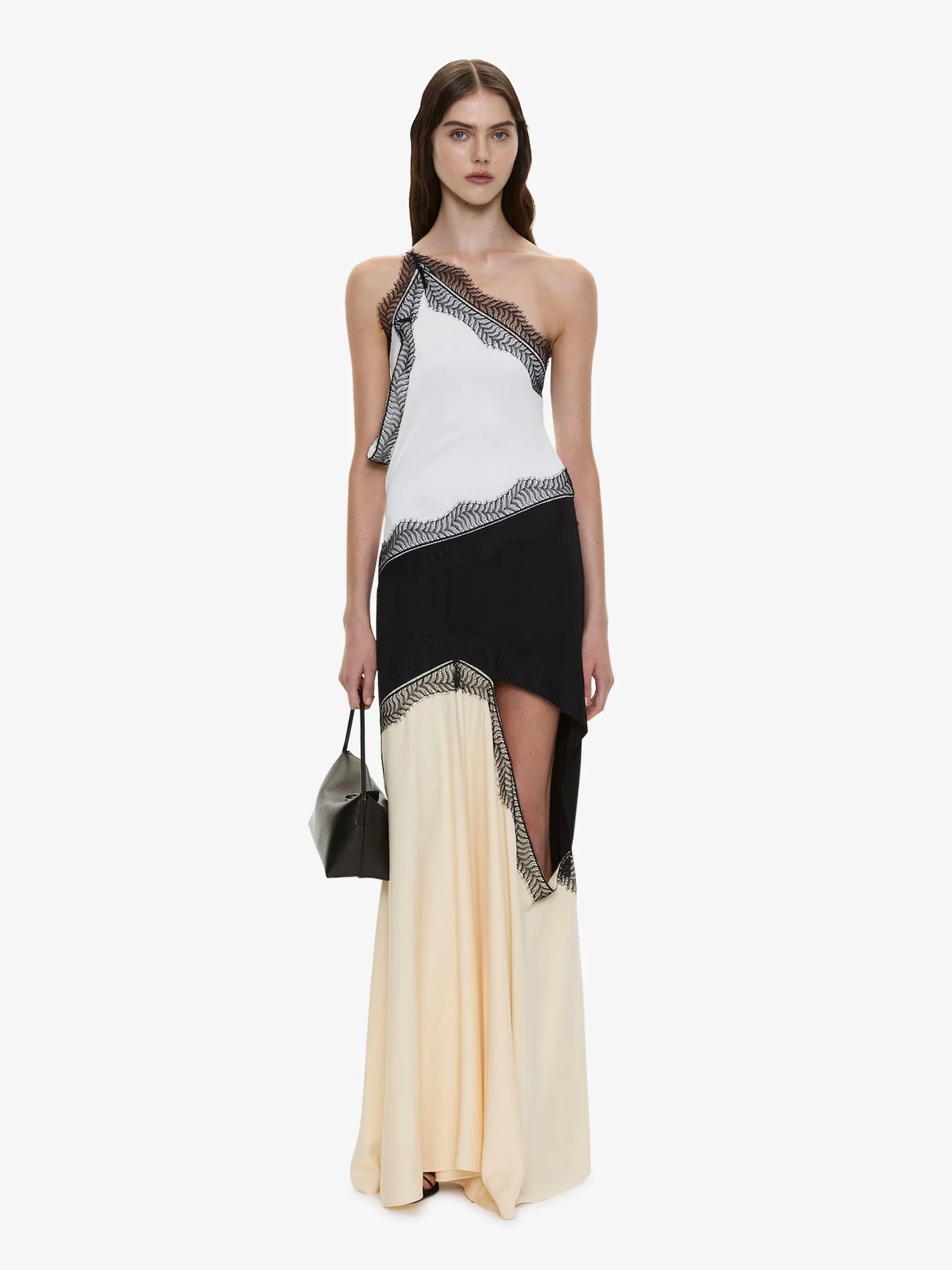 Keira Split Lace One Shoulder Cutaway Dress - 1