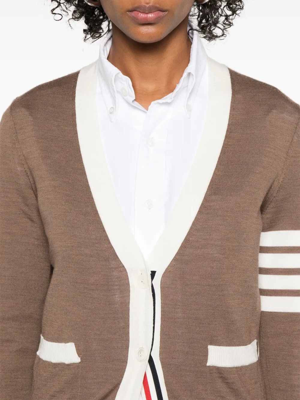 THOM BROWNE - Women RELAXED FIT V NECK Knitwear - 4