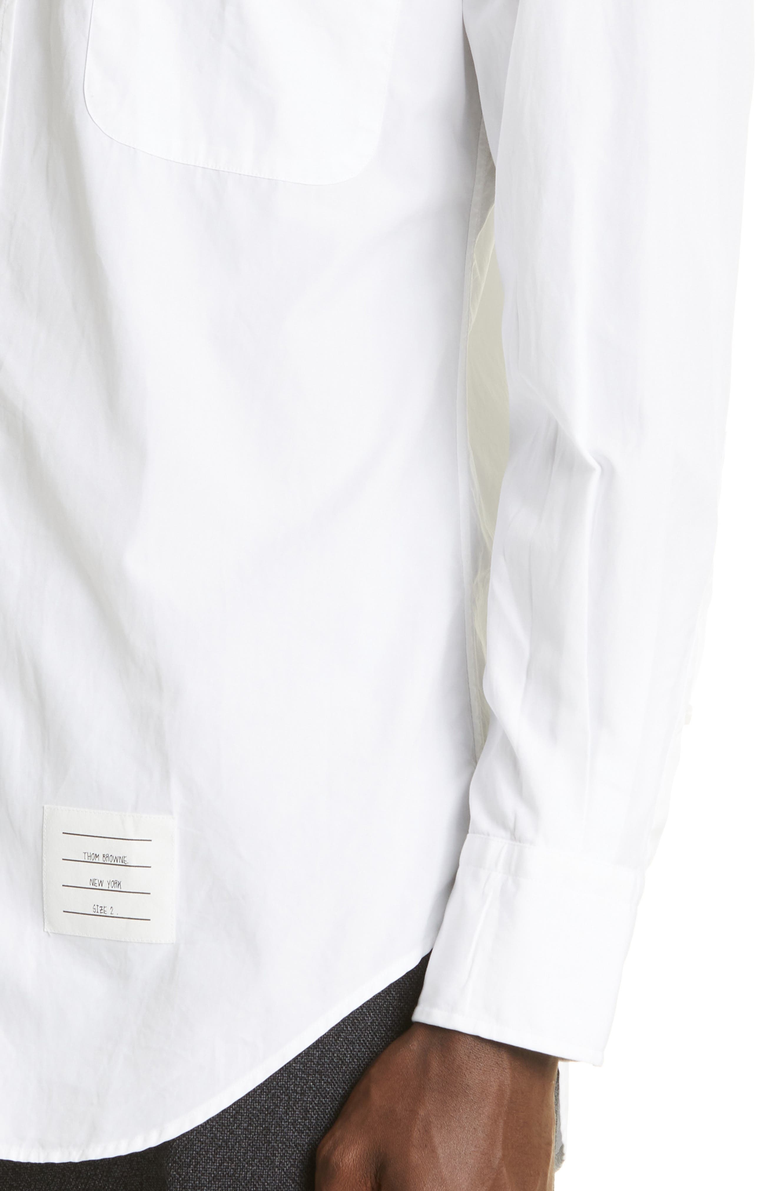 Thom Browne Classic Fit Poplin Button-Up Shirt in White at Nordstrom - 4
