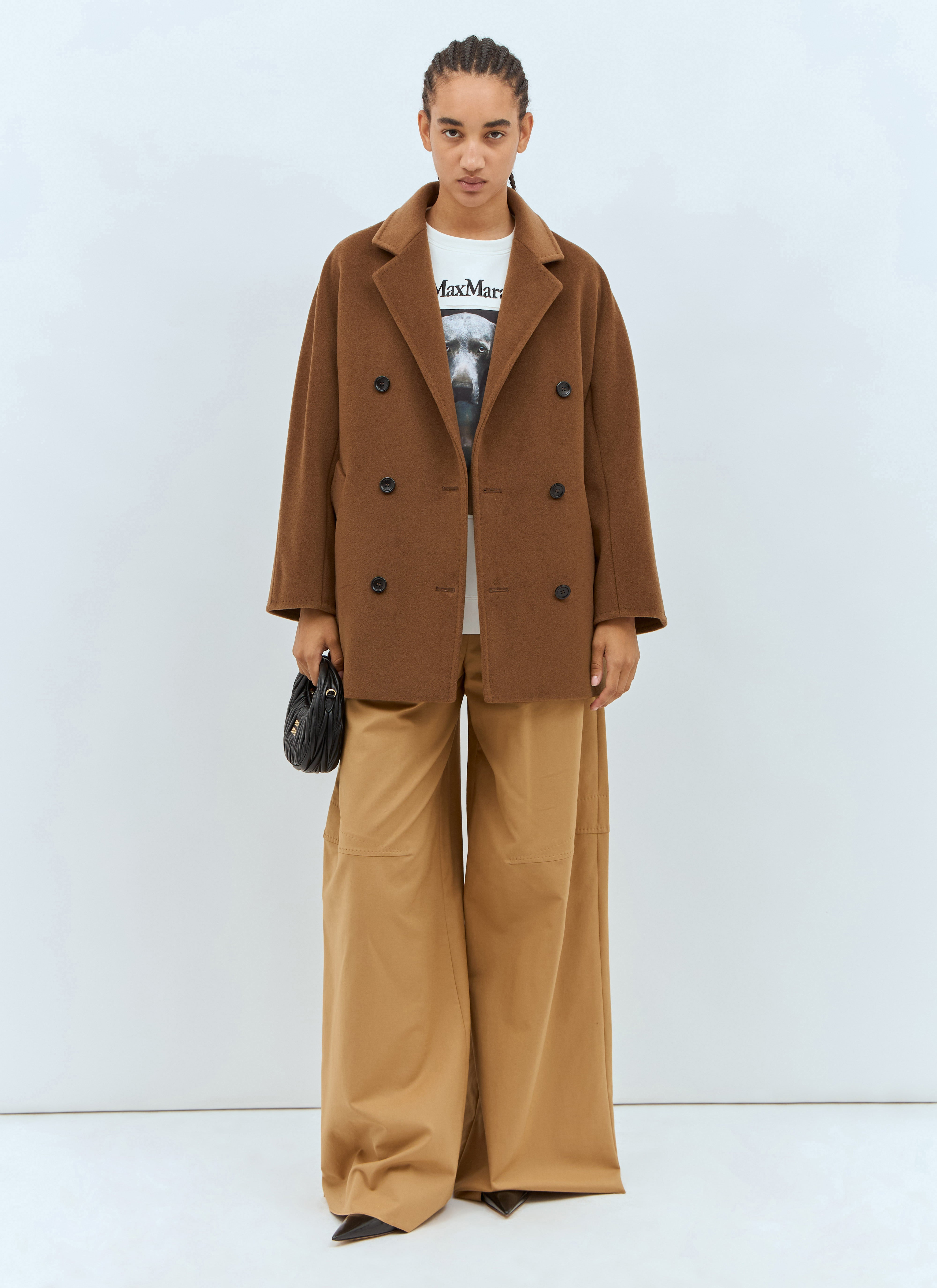 Max Mara Women Oversized Stretch Cotton Pants - 4