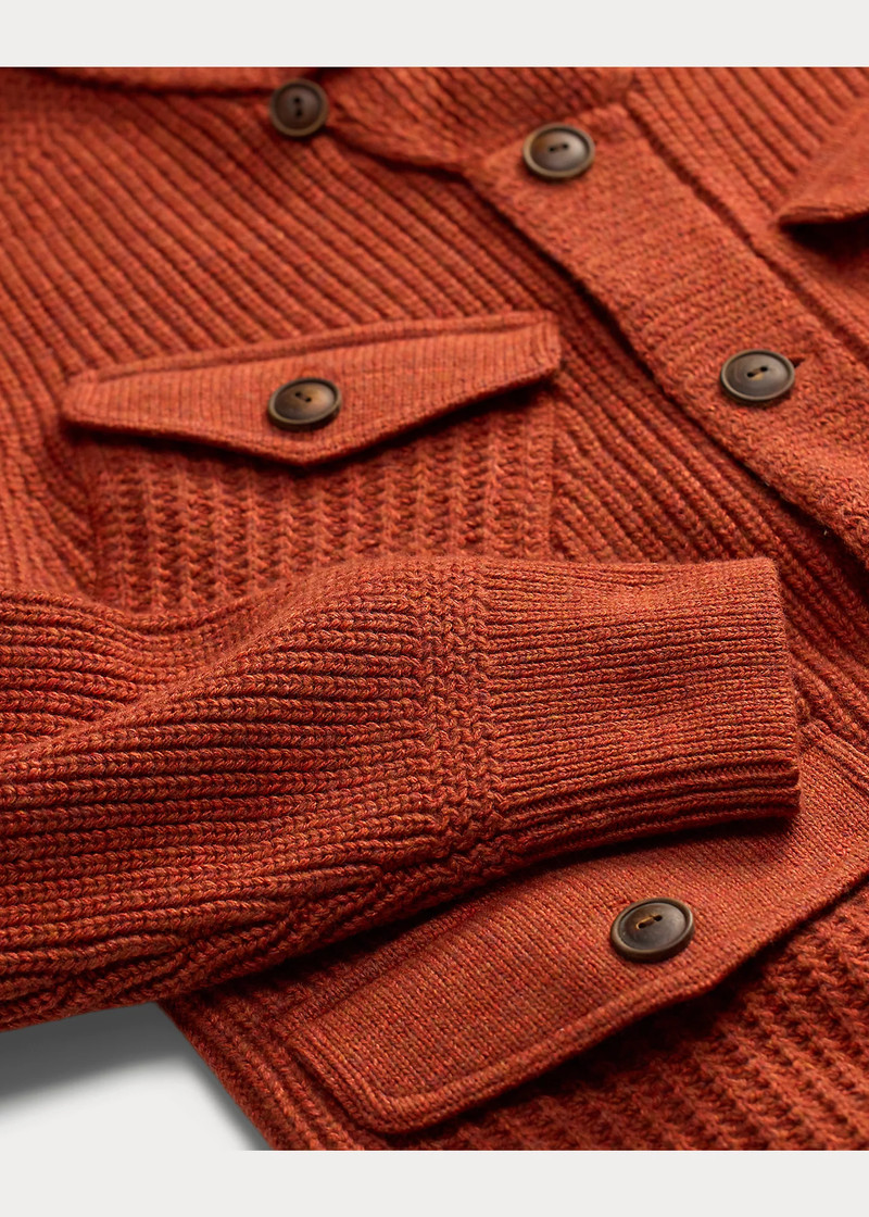 Wool-Cotton Shawl-Collar Cardigan 3