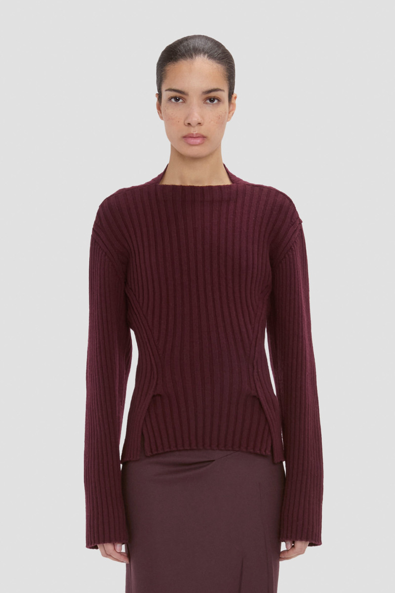 Ribbed Jumper In Acai - 1