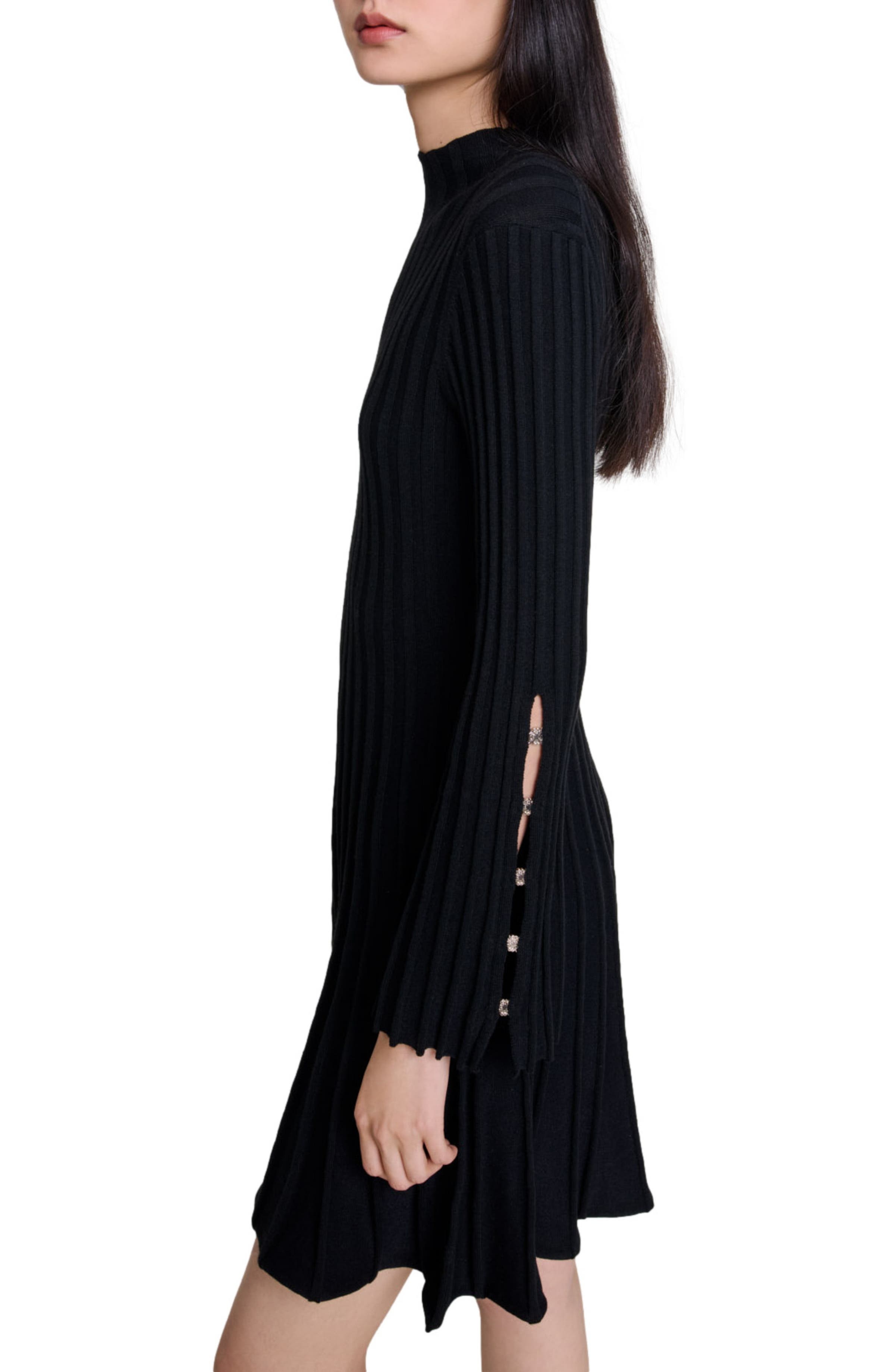 maje Short knit dress in Black at Nordstrom - 4