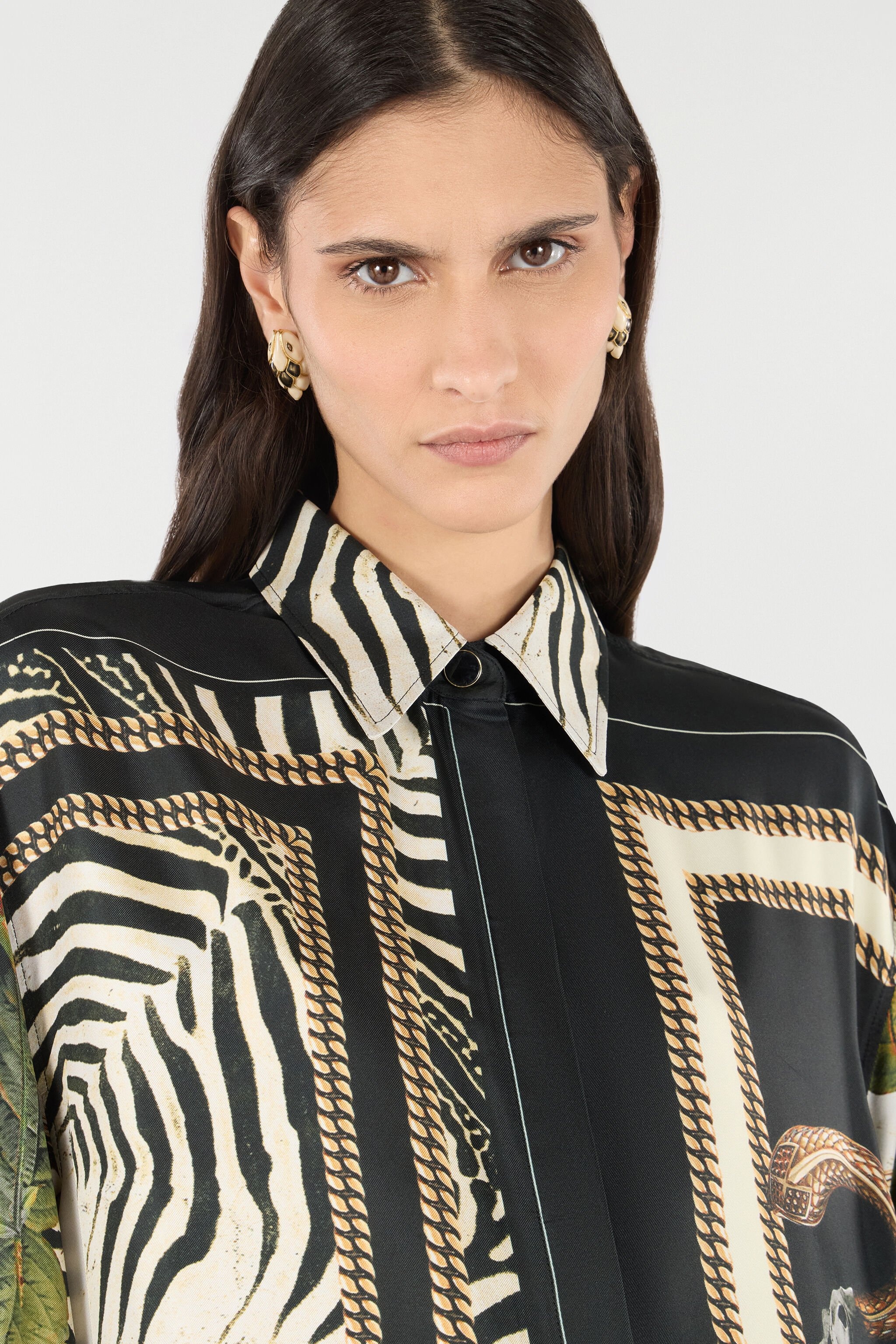 Long Shirt With Zebra And Snake Print - 7