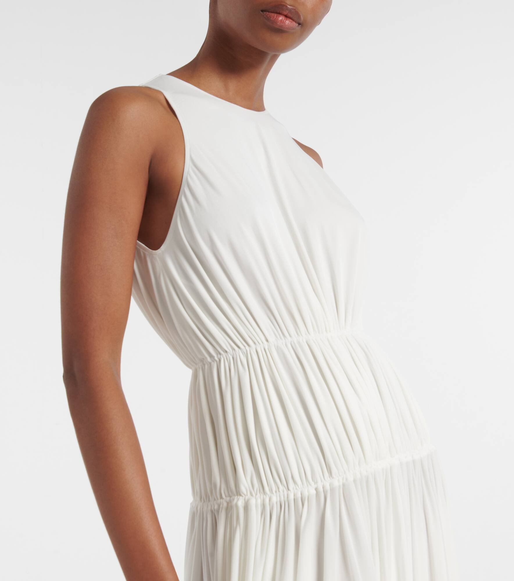 Gathered jersey maxi dress - 7