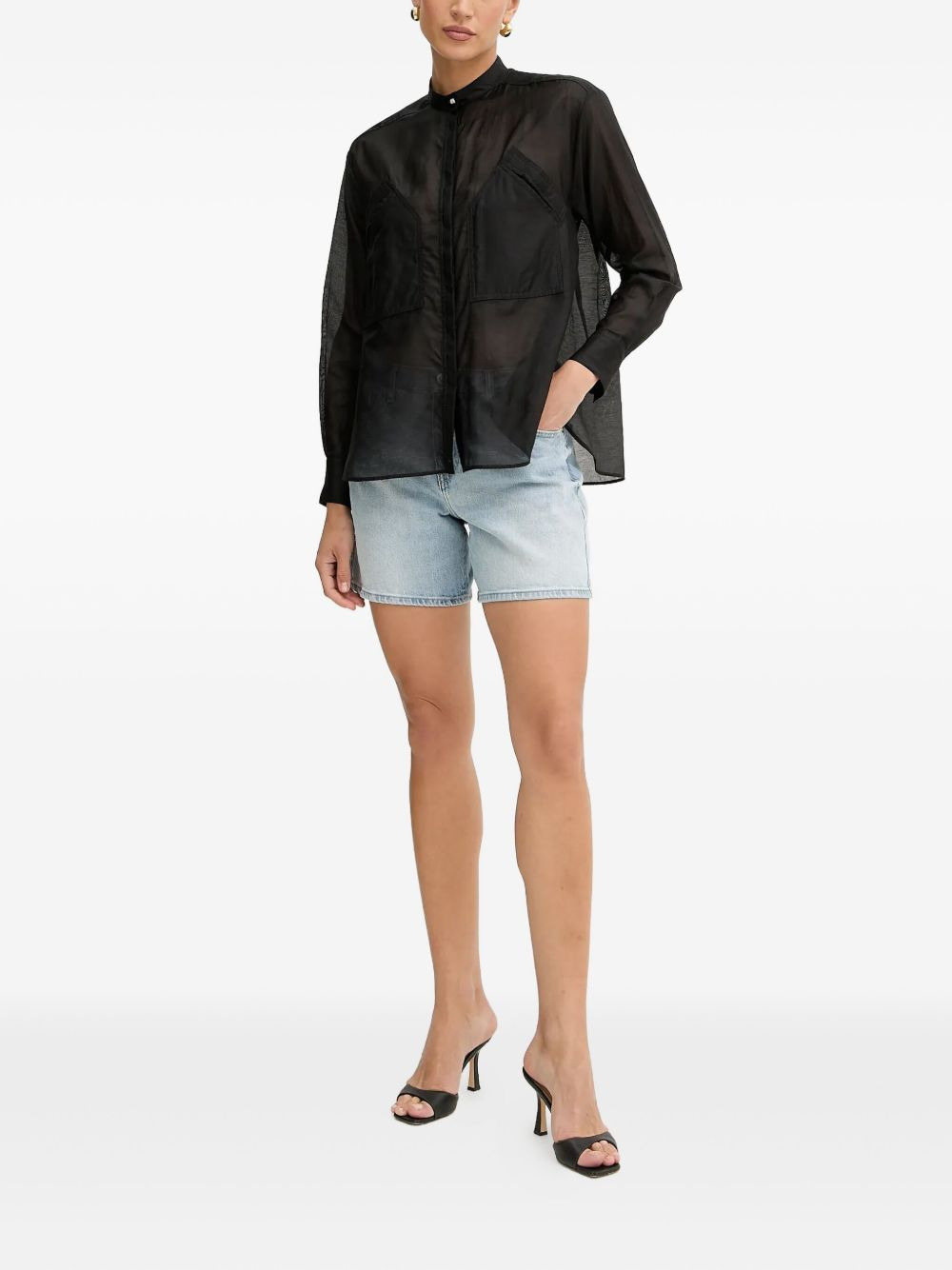 mock-neck long-sleeves shirt - 2