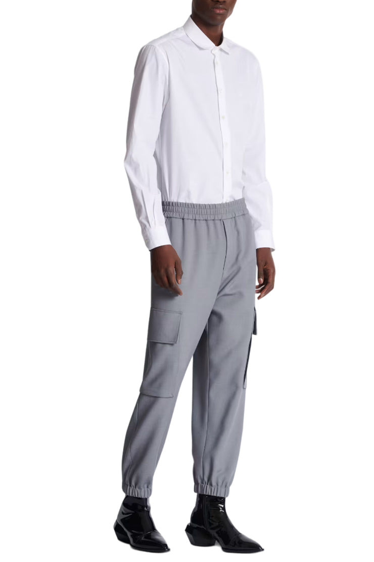 DOUBLE CREPE WOOL CARGO TROUSERS - 3