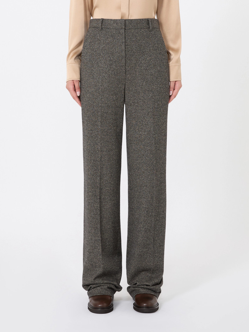 EDICOLA Flared jacquard jersey trousers - CAMEL 3