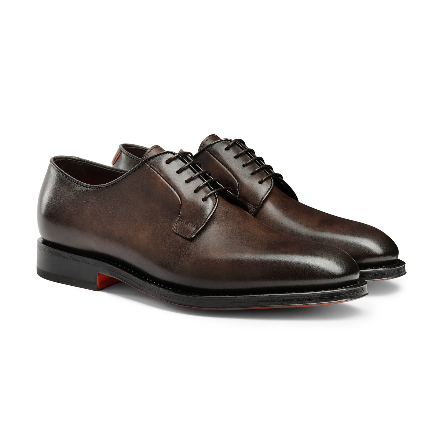 Men’s polished brown leather Derby shoe - 3