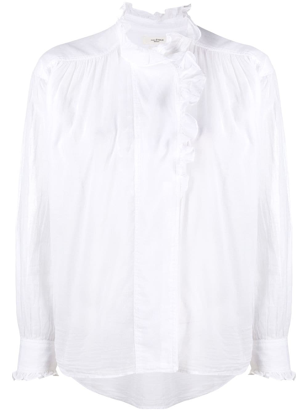 ruffled-collar cotton blouse - 1