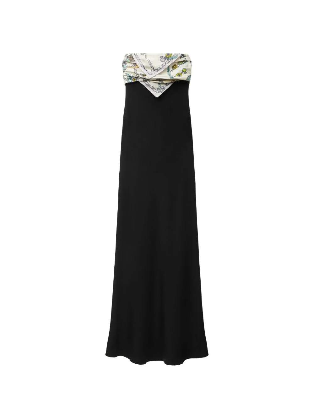 silk crêpe marocaine strapless gown - 1