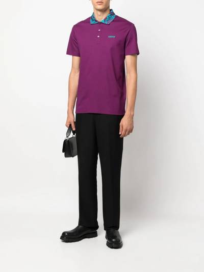 VERSACE logo-embroidered cotton polo shirt outlook