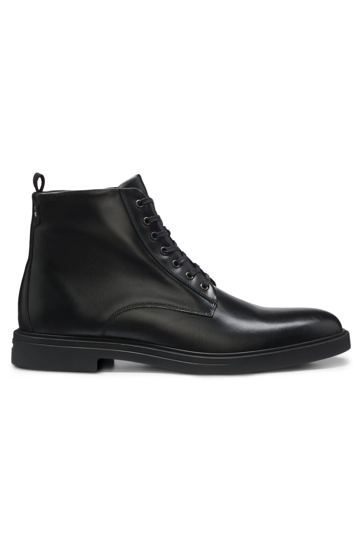 LEATHER LACE-UP BOOTS WITH A SIDE ZIPPER - 1